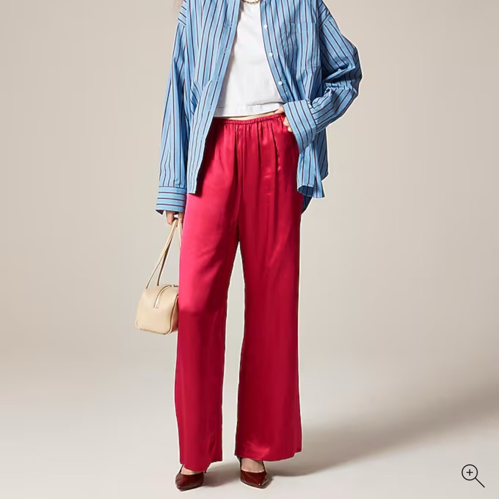J. Crew Vibrant Red Wide Leg Pants